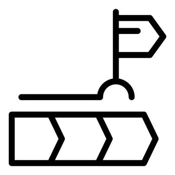 Wind direction indicator line art icon Stock Illustration