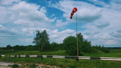 Wind direction indicator for small aircraft Stock Footage 289146662