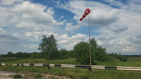 Wind direction indicator for small aircraft Stock Footage 289146672