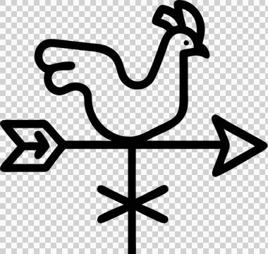 Wind direction indicators in outline icon style, weather and astronomy theme. Stock Illustration