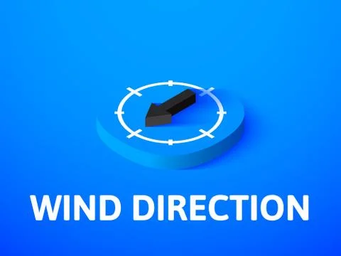Wind direction isometric icon, isolated on color background Stock Illustration