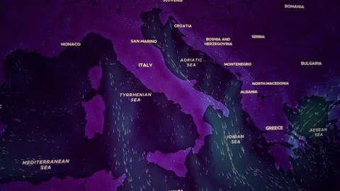 Wind Direction On Map Of Italy Stock Footage 292320427