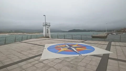 Wind direction in Spain in cloudy day at the sea Stock Footage 221107088