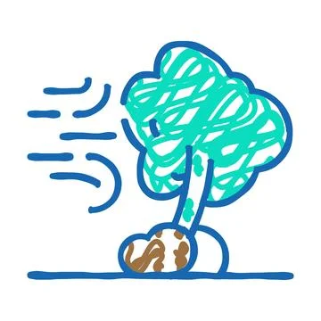 Wind disaster icon doodle illustration 库存插图