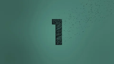 Wind Dissolve Numbers Counting Up 1 to 5 Stock Footage 102240778