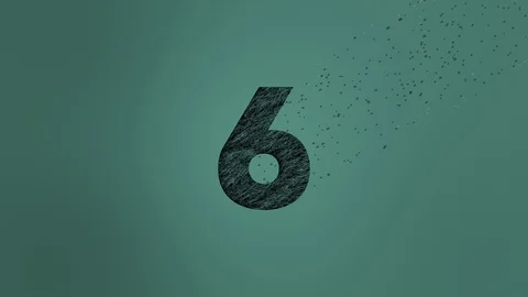 Wind Dissolve Numbers Counting Up 6 to 10 Video stock 102241105