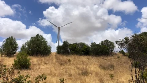 Wind-driven electric power stations, South Australia Stock Footage 123269249