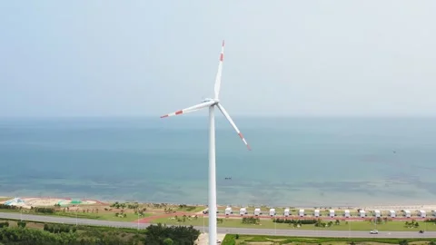 Wind-driven generator of Rongcheng city Stock Footage 197989297