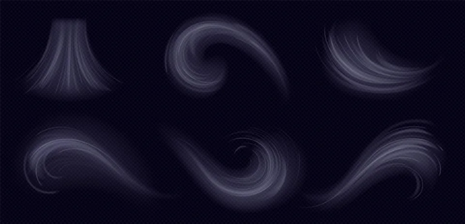 Wind effect, air, smoke or white mist flows イラスト素材
