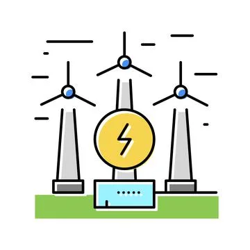 Wind electricity construction color icon vector illustration Ilustración de archivo