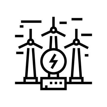 Wind electricity construction line icon vector illustration Ilustración de archivo