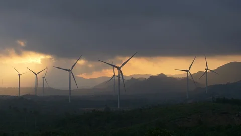 Wind electricity system Stock Footage