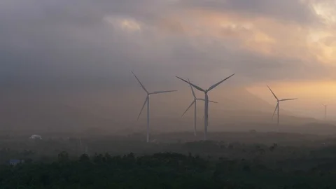 Wind electricity system Stock Footage 117835793