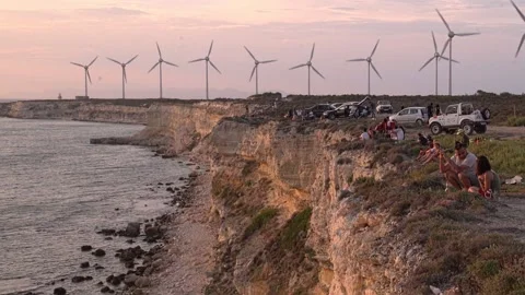 Wind energies at sunset 動画素材 148027264