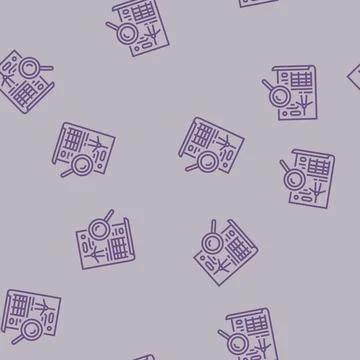 Wind energy analysis audit line seamless pattern Stock Illustration