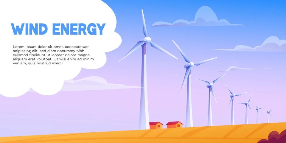 Wind energy banner vector 스톡 일러스트