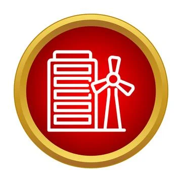 Wind energy battery storage system icon concept Stock Illustration