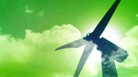 Wind energy cloud environment 3 Stock Footage 29859383