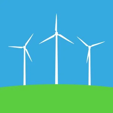 Wind energy concept windmill. Vector illustration. Isolated. Stock Illustration