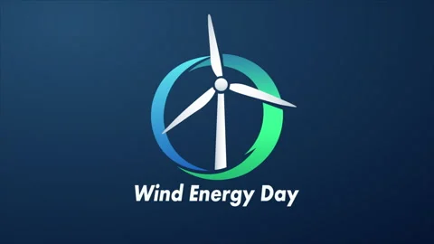Wind Energy Day logo Stock Footage 336468258