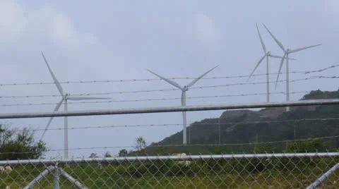 Wind energy farm Stock Footage 24832750