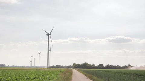 Wind energy on a field. Stock Footage 39994997