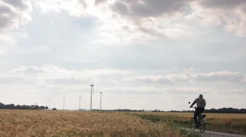 Wind energy on a field. Stock Footage 39996192