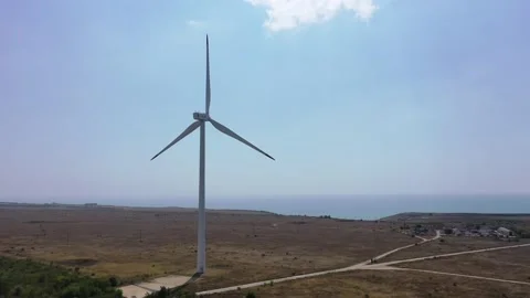 Wind Energy generation in Kaliakra cape and Kavarna city in Bulgaria Video stock 233329072
