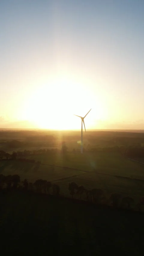 Wind Energy Glow — Vertical UHD Stock Footage 320001304