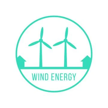Wind energy green logotype Stock Illustration