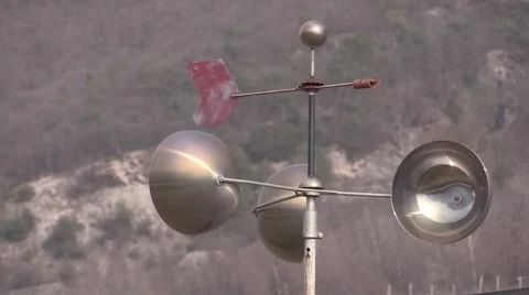 Wind energy (hand made anemometer) Video stock 47930690