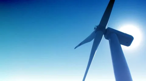 Wind energy hidden the sun Stock Footage 8766230
