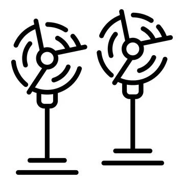 Wind energy icon outline vector. Sun power Ilustração Stock