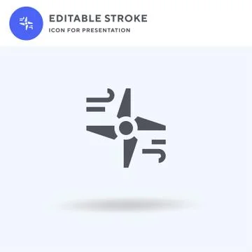 Wind Energy icon vector, filled flat sign, solid pictogram isolated on white, Illustrazione stock