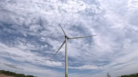 Wind energy its large propeller Video stock 345829805