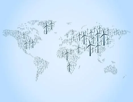 Wind energy map Stock Photos