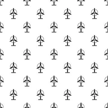 Wind energy plant pattern seamless vector Stock Illustration