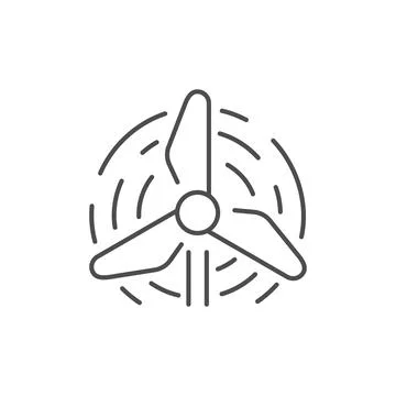 Wind energy related vector linear icon Stock Illustration