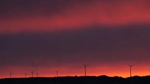 Wind energy at a sunset Stock Footage 168626953