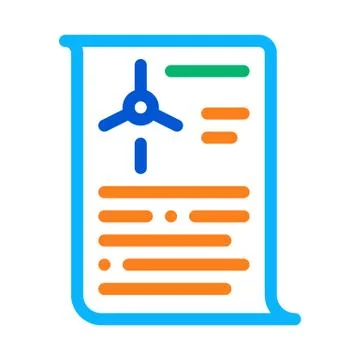 Wind energy technicians document icon vector outline illustration 스톡 일러스트