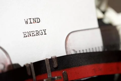 Wind energy text Foto stock