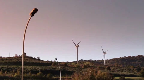 Wind energy turbines Stock Footage 32903887