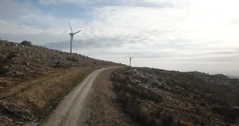 Wind energy turbines Stock Footage 92969584