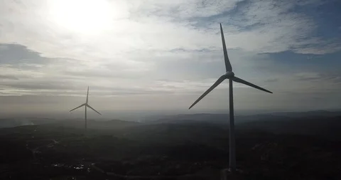 Wind energy turbines Stock Footage 92969729
