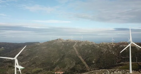 Wind energy turbines Stock Footage 99893819