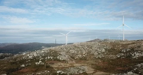 Wind energy turbines Stock Footage 99893986