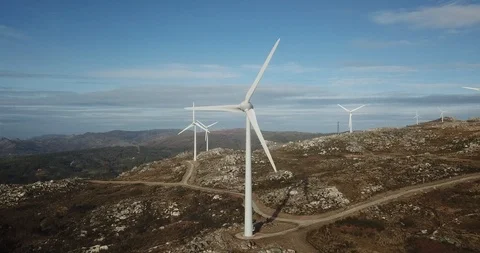 Wind energy turbines Stock Footage 99992471