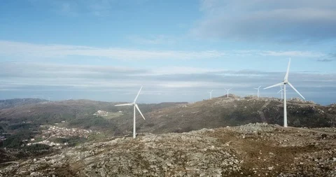 Wind energy turbines Stock Footage 100048814