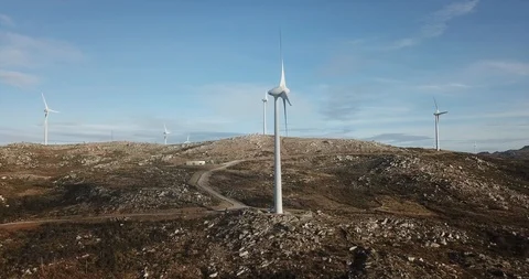 Wind energy turbines Stock Footage 100048841