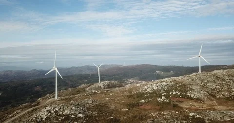 Wind energy turbines Stock Footage 100080803